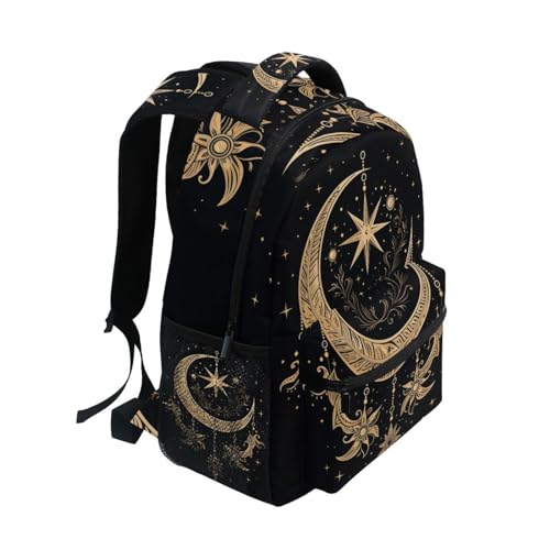 ALAZA Cresent Moon Dreamcatcher Witchy Backpack Purse with Multiple Pockets Name Card Personalized Travel Laptop Book Bag, Size M/16.9 inch2