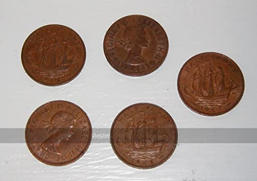 Masters Traditional Games Set of 5 Old English ha'pennies