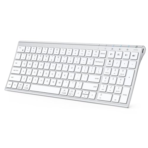 iClever BK10 SE Bluetooth Keyboard for Mac, Multi-Device Slim Wireless Keyboard with Numeric Keypad, Standard Full-Size Keys, USB-C Rechargeable, Compatible with iPad Windows iOS Android