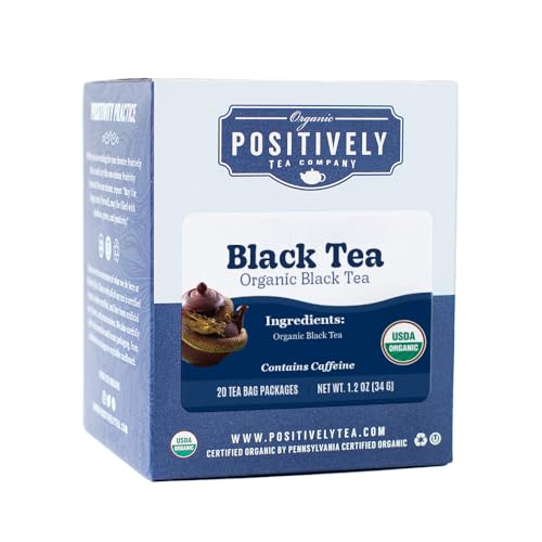 Image of Organic Positively Tea Company, Organic Black Tea Bags, 20 Count
