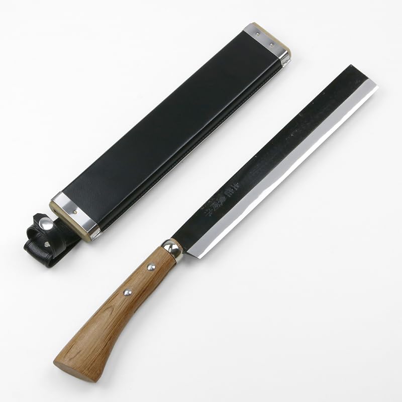 AZUMASYUSAKU Hatchet for Bamboo Chopping with Saya (Case), Blade Edge : Aogami Steel (240mm)