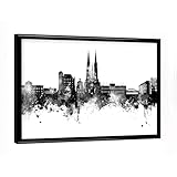 artboxONE Poster mit schwarzem Rahmen 18x13 cm Städte 