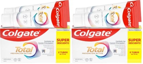 Miniatura 8 de Colgate Total Prevención Activa Original Pasta de Dientes 2x75ml | Combate las causas principales* de los problemas de salud bucodental | 24h de Protección antibacteriana¹ | Clínicamente Probado