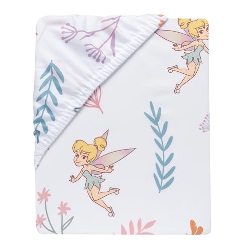 Image of Bedtime Originals Tinker Bell Fitted Crib Sheet - Pink, White, Green, Disney