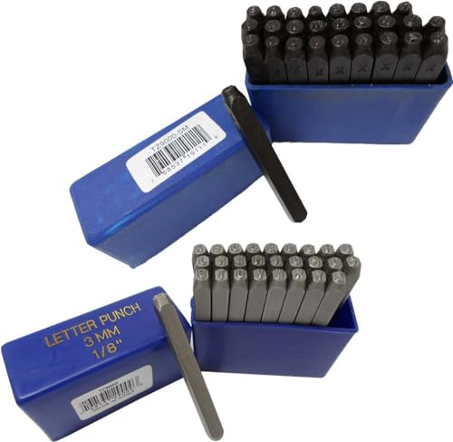BENCH WIZARD 54 Pc Uppercase Lowercase Letter Punch Set | 1/8