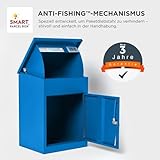 Smart Parcel Box, mittelgroßer Paketbriefkasten mit Paketfach und Briefkasten, sicherer Paketkasten für Zuhause und Unternehmen mit Rückholsperre, für alle Zusteller geeignet, 44 x 35 x 58 cm, blau - 4
