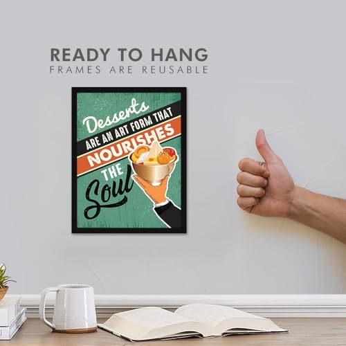 Image of Chaka Chaundh - Mithai wall art poster frame Sweets Mithai shop and confectionery store wall art framed quotes decor item - Restaurant cafe food Deserts poster frame decoration items - 14 X 11 inches