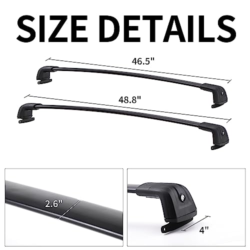 Richeer AM34966 Roof Rack Cross Bars For 2016-2022 Pilot, Aluminum Cross Bar With Anti-Theft Locks For Cargo Racks Rooftop Luggage Canoe Kayak Bicycle Roof Bag thumb #3