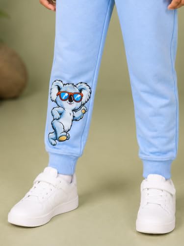 Image of KiddoPanti Boys Solid Fleece Track Pants | Cotton Poly Fleece Fabric | Ankle Length Bottom Rib | 2 Front Patch Pocket | Elastic Waist & Drawcord | Jogger Track Pants for Boys