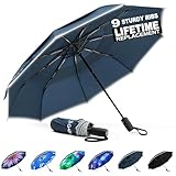 G4Free Paraguas plegable resistente al viento de 42 pulgadas para lluvia y sol, 107 cm