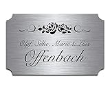 Gestalten Sie Ihr Schild frei nach Ihren Wünschen. Fertige Designs benötigen wir vorab als PDF, EPS oder PNG Datei via E-Mail oder als Nachricht über Amazon. Sondermaße / Staffelpreise auf Anfrage möglich. Bei fehlenden Angaben wird der Gravurtext mittig graviert und das Türschild selbstklebend ausgeliefert.