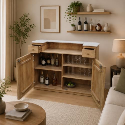 Image of The Attic Jalsa Bar Cabinet, Natural Finish