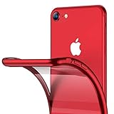 iPhone 8 Case,iPhone 7 Case, RANVOO Ultra Slim Thin with Premium Flexible and Transparent TPU Back Plate Protective Clear Case for iPhone 8/7-Red