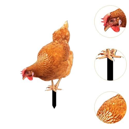 Poule statue cour extérieure acrylique de 27cm décor jardin - 4