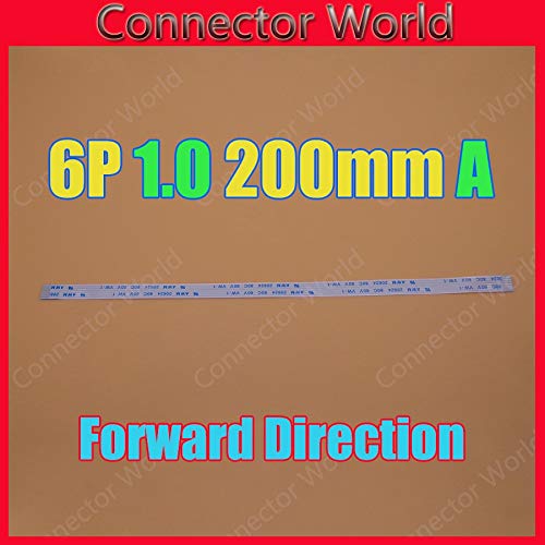 Gimax 100x New FFC FPC flat flexible 6pin cable 1.0mm pitch 6 pin forward Length 200mm Width 7mm 6p Ribbon Flex Cable