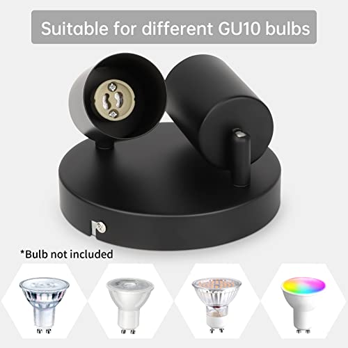 Ketom Black LED Ceiling Light Round Rotatable, 2 Way Ceiling Spotlight Fitting, Adjustable GU10 Ceiling Spotlight - Image 3