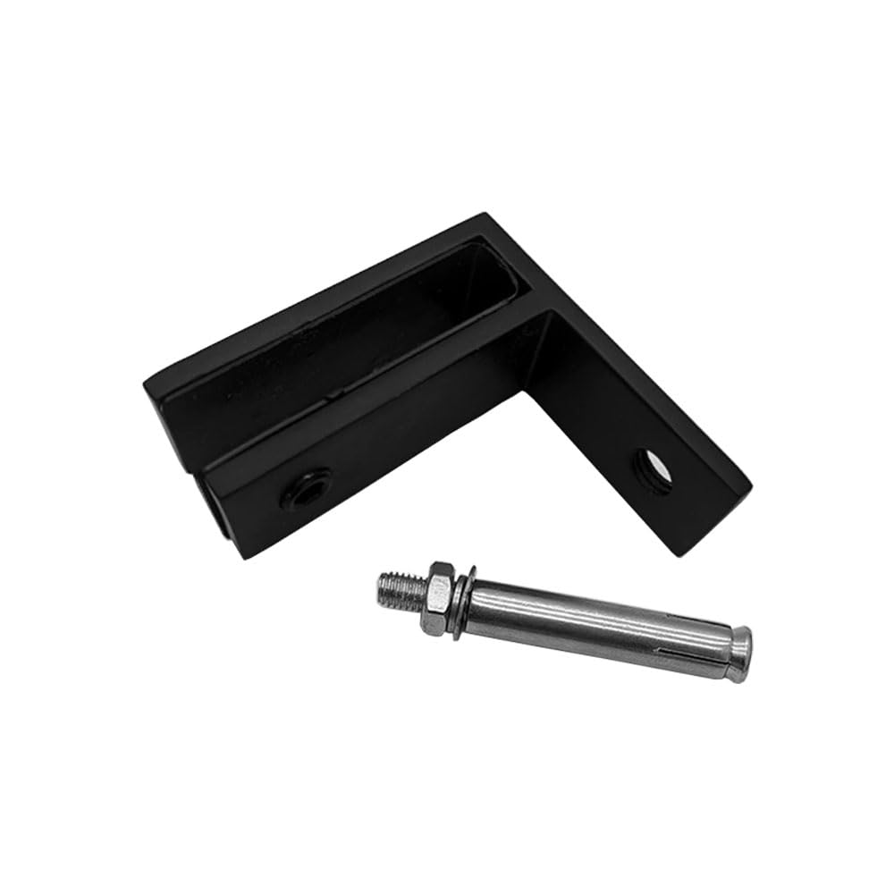 Morsetto da parete a vetro, 90 gradi, in acciaio inox, per vetro spesso 10-12 mm (nero)