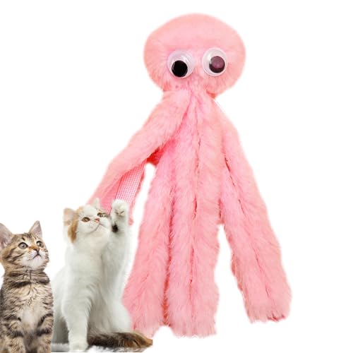 Katze Kauert Spielzeug - Weiche Plüsch -Zahnen Spielzeugkätzchen, Interaktive Kissen Tintenfische Katze Spielzeug | Sanfte Zähneputzspiele Spielzeugkatzen, Lustiges Haustier -Kauspielzeug Für Zahnen E