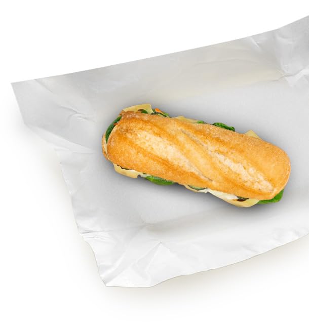 Monouso | 500 Hojas de Papel Antigrasa, 31x41cm, Color Metalizado, Envueltas Antigrasa con Doble Capa, Aluminio, Papel para Hamburguesas, Bocadillos, Snacks, Fritos, Barbacoas, Picnic