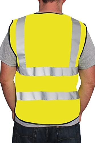 Wiles Eagle Mens Yellow High Visibility Waistcoat, Safety Vests Reflective Florescent High Vis Vests