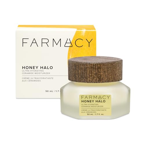 Farmacy Ceramide Face Moisturizer - Honey Halo Hydrating Facial Moisturizer for Dry Skin - Plumps, Soothes + Restores Skin with Potent Ceramides + Buckwheat Honey for a Dewy, Healthy Glow (50ml)