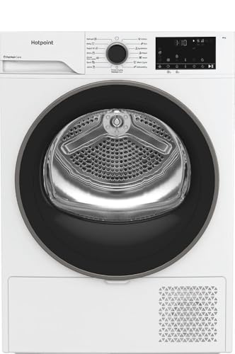 Hotpoint - CHD84MWBSEE Sèche-linge Pompe à Chaleur Posable - Capacité 8 kg, Silencieux (64 dB) - Technologie PetCare, DelicateDry - Silencieux 64 dB -...