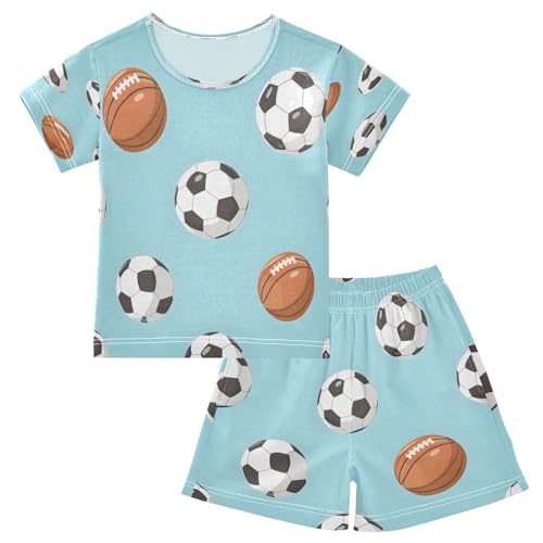senya Short Sleeve Pajamas Sets Summer Cotton Sleepwear Football and Basketball