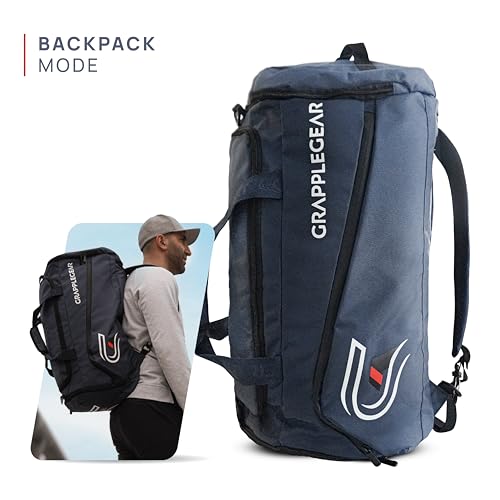 GrappleGear Heavy Duty BJJ Duffel Bag & Backpack in 1 - Large Pocket for Sweaty Gi, Rashguards, or Shoes - Perfect Gym Bag for Brazilian Jiu Jitsu, Martial Arts, Boxing, MMA, Kickboxing, Muay Thai.4