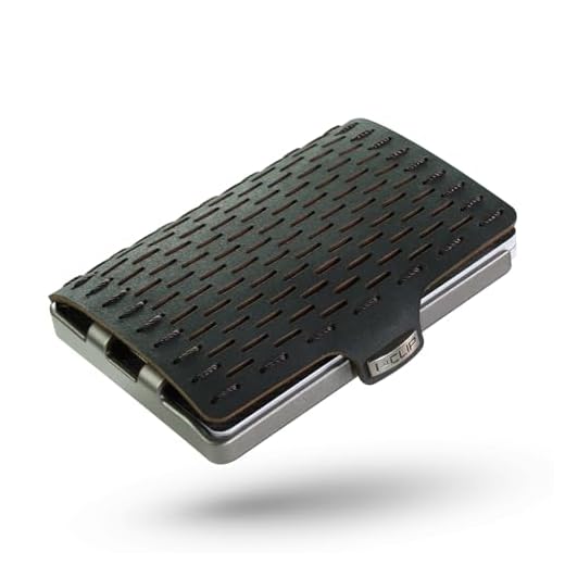 I-CLIP Original Geldbörse mit Münzfach - Slim Wallet - Leder Geldbörse mit Geldklammer - Schwarz mit silbernem Rahmen