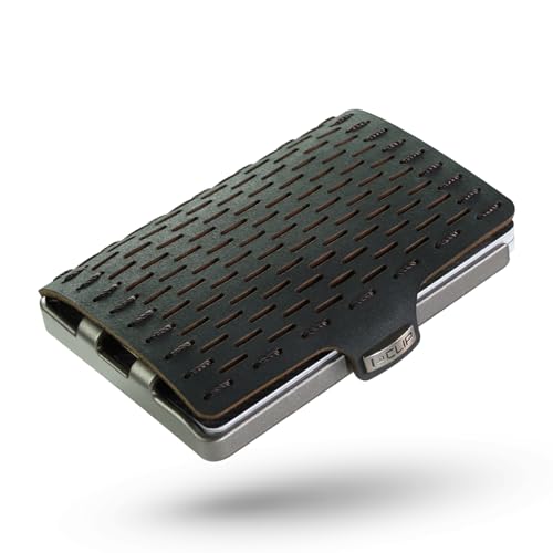 I-CLIP Billetera Original con Monedero - Billetera de Piel - Estuche para Tarjetas de Crédito con Clip para Dinero - Monedero Cartera Slim - Plata Negro
