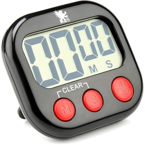 H&S Digital Kitchen Timer with Magnetic Back Cover