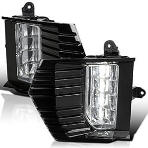 SPEC-D TUNING Chrome Housing Clear Lens LED Fog Lights + Bezel + Switch Compatible with 2021-2023 GMC Yukon, Left + Right Pair Assembly