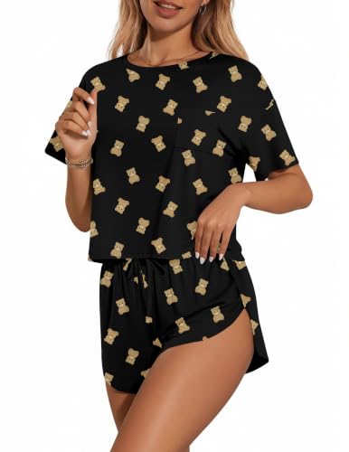 Image of Ekouaer Womens Pajama Sets Sexy Lounge Sets Side Split Short Pj Sets Cute Pjs 2 Piece Comfy Sleepwear Loungewear