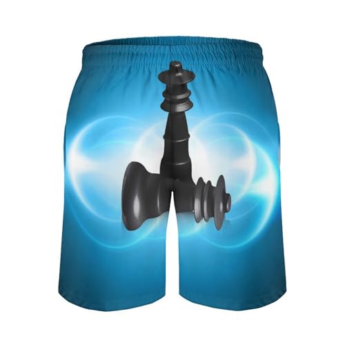 UMENG Shorts de bain homme échecs noirs maillot séchage rapide S - 6