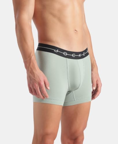 Image of Jockey NY16 Men Super Combed Cotton Elastane Stretch Solid Trunk with Ultrasoft Waistband (Pack of 2)