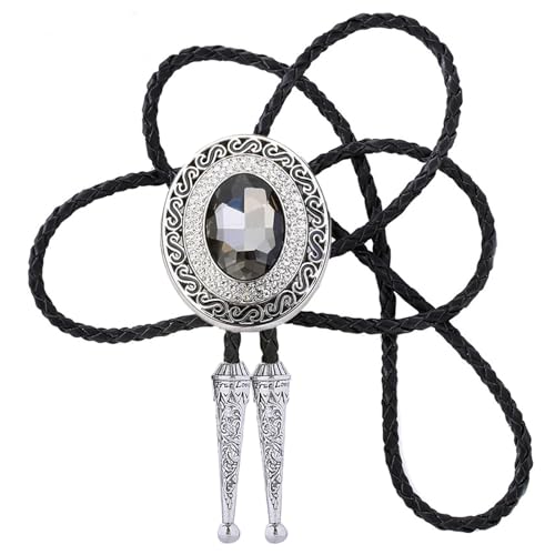 Image of Western Bolo Tie Cowboy Bolo Ties Rhinestone Necklace Bola Tie for Men Women