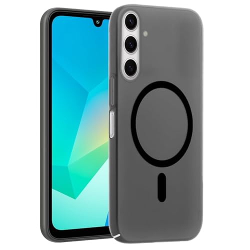 Image of SHINESTAR Back Cover for Samsung Galaxy A16 5G | Frosted Semi-Transparent Slim Case | Only Compatible with Wireless Magnetic Accessories | Hard Back, Matte Finish - Black