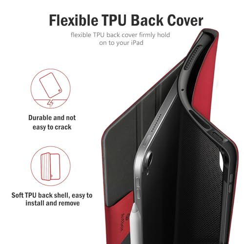 Funda para iPad Air 4 de 11 pulgadas 2020 Antbox roja con función auto sleep wake 5