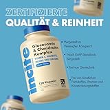 Incite Nutrition Hochwirksamer Glucosamin- und Chondroitin-Komplex mit MSM, Vitamin C, Ingwer, Hagebutte und Kurkuma, Nahrungsergänzungsmittel für die, 120 Stück (1er-Pack)