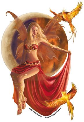 Nene Thomas - Fire Moon Fairy With Butterfly Wings - Sticker / Decal