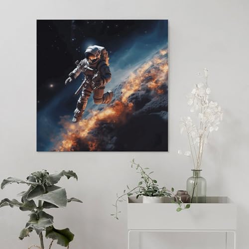 Toile astronaute espace 60x60cm moderne sans cadre décor
