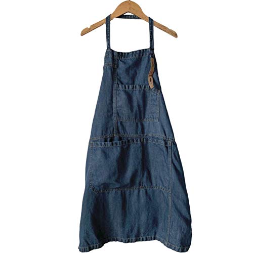 Nwn Household Outdoor Anti-fouling Apron, Linen Cotton Denim Durable and Wear-resistant