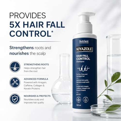 Image of Anti-Hairfall Shampoo 100ml | Controls Hairfall & Promotes Hair Growth | Anagain + Caffeine + Collagen & Keratin | Paraben & Sulphate Free for Dry and Frizzy Hair | Hair Fall Control Shampoo for Women & Men | For All Hair Types