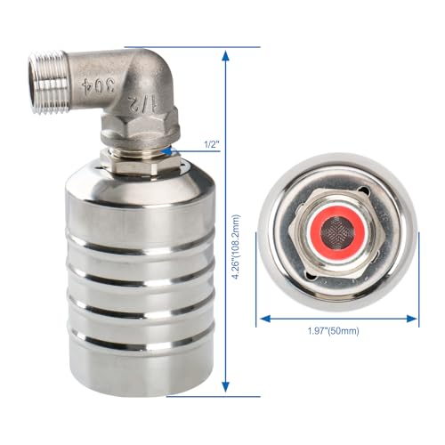 Válvula de flotador Baomain 1/2 en acero inoxidable 304 para control de agua 3