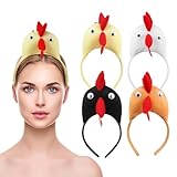 FOMIYES 4PCS Chicken Headband Rooster Headband kids Adults Animal Hairband Chick Headwear for Halloween Easter Masquerade Party Photo Prop Decoration