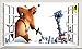 Chicbanners Autocollant mural 3D V003 Grizzy et la fenêtre Lemmings - 1000 mm de large x 600 mm de profondeur - Grande taille