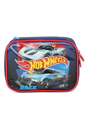 Estojo Box Hot Wheels 3 Compartimento Escolar Infatil (Vermelho)