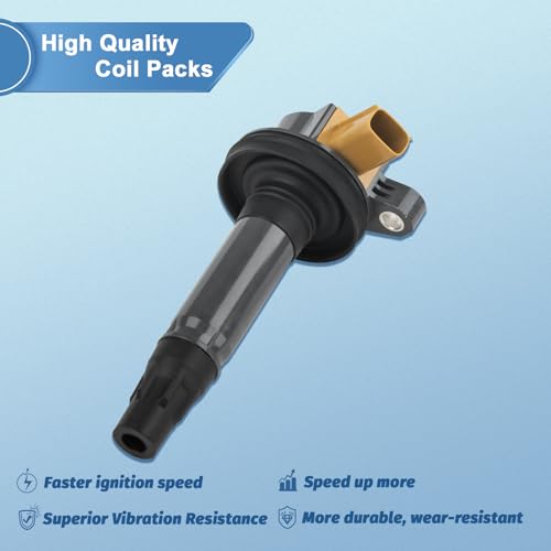 Image of Set of 6 UF646 Ignition Coil Pack Compatible with Ecoboost 2011-2020 Ford F-150 Expedition Explorer Flex Taurus Transit Lobo, Lincoln MKS MKT Navigator, 3.5L V6, Replaces DG549 C1814