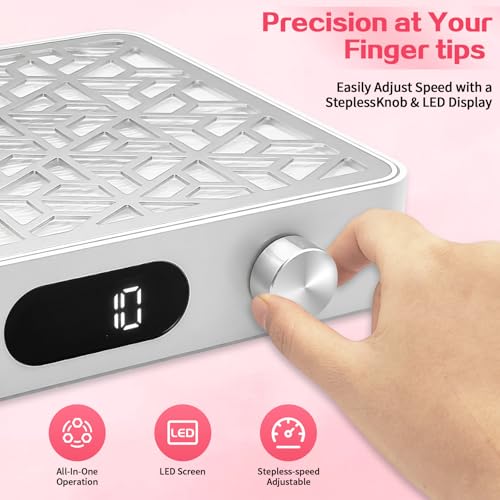 Extractor de Polvo de Uñas Profesional con Filtro Reutilizable miniatura 5