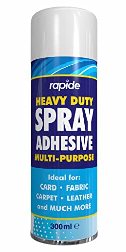 1 Heavy Duty Adhesive Glue Spray 300ml - Pair of Disposable Gloves Adhesive Card Paper Carpet Leather Vinyl Fabric by Swiss Signature